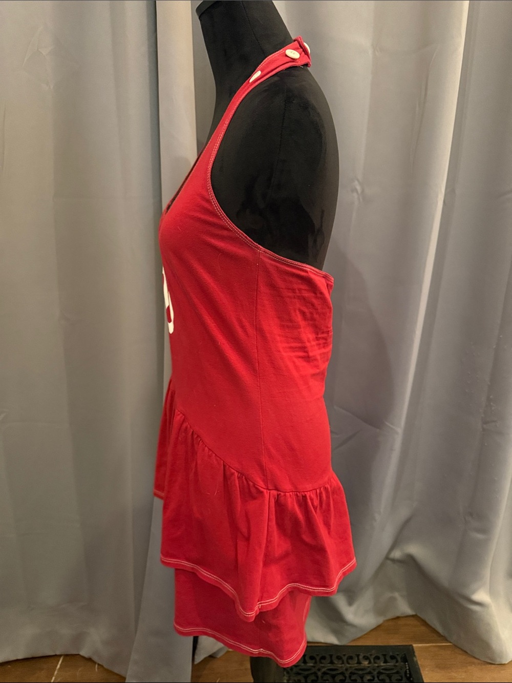 OU Red Ruffle Halter Tank Top - Picture 6 of 7